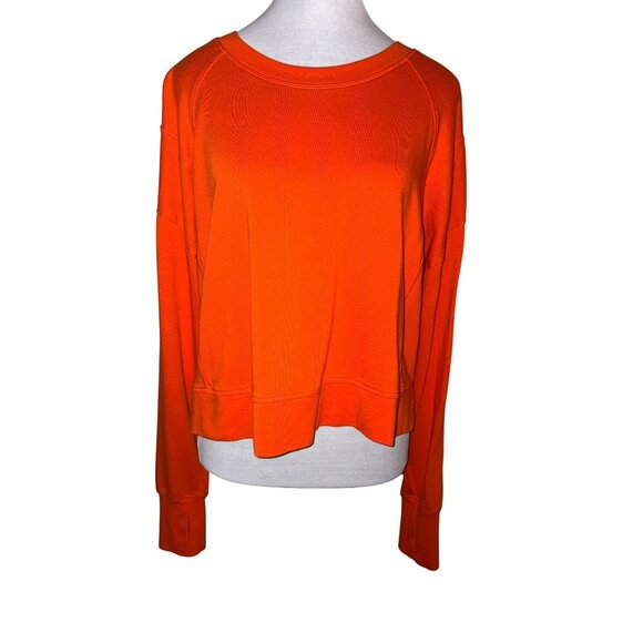 Sweaty Betty Orange Cropped Long Sleeve Sweatshirt UK Size XL U.S. Size 14 - Picture 1 of 8